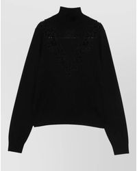 Zimmermann - Wool Lace Trim Turtleneck Sweater - Lyst
