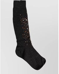 Dolce & Gabbana - Sequined Wool Knee-High Socks - Lyst