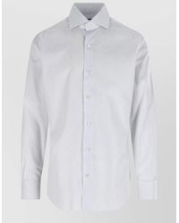 Barba Napoli - Striped Button Down Collar Long Sleeve Shirt - Lyst