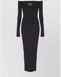 Balmain - Double Collar Knit Zipped Midi Dress - Lyst