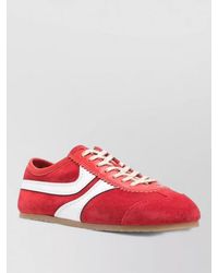 Dries Van Noten - Suede Low Top Sneakers Contrast Stripe Rubber - Lyst