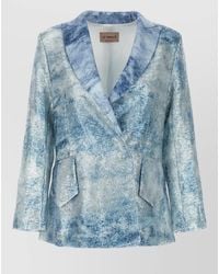 Le twins - Como Blazer Longline Front Pockets Lapel - Lyst
