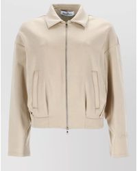 Max Mara - Silk Cotton Cropped Sweatshirt Collared Neck - Lyst