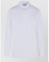 Maison Margiela - Snapped Cotton Shirt Straight Collar Long Sleeves - Lyst