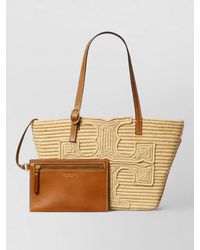 Tory Burch - Ella Small Raffia Shoulder Tote Bag - Lyst