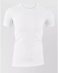 CALIDA - Slim Fit Crew Neck Short Sleeve Top - Lyst