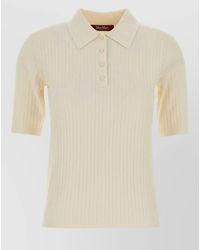 MM STUDIO - Viscose Blend Oscuri Polo Shirt Ribbed - Lyst