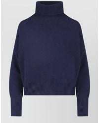 Ma'ry'ya - High Neck Cropped Ribbed Knit Top - Lyst