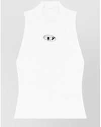 DIESEL - Ribbed Turtleneck Cropped Tank Top - Lyst