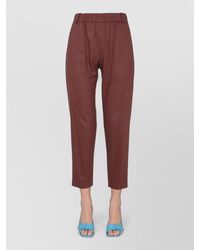 Alysi - Cigarette Pants Elastic Waist Side Pockets - Lyst