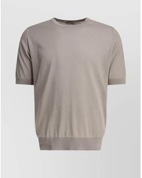 John Smedley - Short Sleeves With Ribbed Neckline And Hem - Lyst