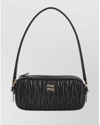 Miu Miu - Lamb Leather Matelassé Shoulder Bag - Lyst