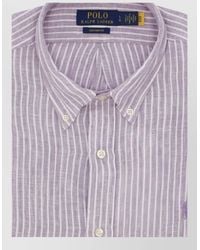 Ralph Lauren - Linen Striped Long-Sleeve Shirt - Lyst