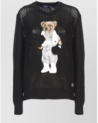 Ralph Lauren - Bear Logo Mesh Knit Crewneck Sweater - Lyst