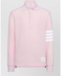 Thom Browne - Textured Piqué Long-Sleeve Polo Shirt - Lyst