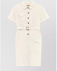 Woolrich - Cotton Belted Shirt Dress - Lyst