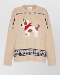 Weekend by Maxmara - Ribbed Jacquard Virgin Wool Wide-Fit Jumper - Lyst