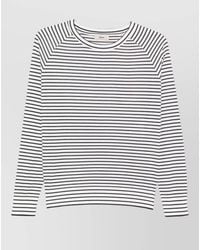 Herno - Striped Crew Neck Top Long Sleeves Buttons - Lyst