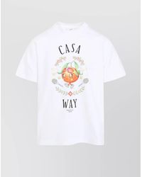 CASABLANCA - Organic Cotton Printed Short-Sleeve T-Shirt - Lyst