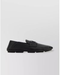 Dolce & Gabbana - Leather Loafers With Round Toe And Textured Finish - Lyst