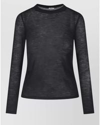 Aspesi - Lightweight Crew Neck Top Long Sleeves - Lyst