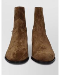 Celine - Suede Leather Ankle Boots - Lyst