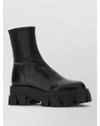 Prada - Nappa Leather Monolith Ankle Boots Chunky Sole - Lyst