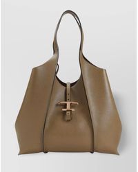Tod's - Grained Leather Top Handle Shoulder Bag - Lyst