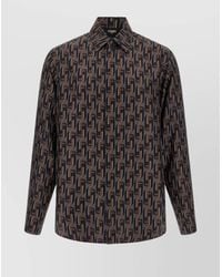 Fendi - Silk Printed Long-Sleeve Shirt - Lyst