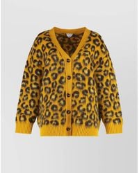 Bottega Veneta - Embroidered Wool Blend Oversize Cardigan - Lyst