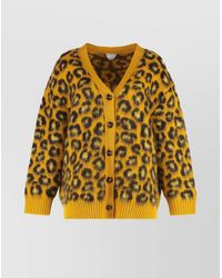 Bottega Veneta - Embroidered Wool Blend Oversize Cardigan - Lyst