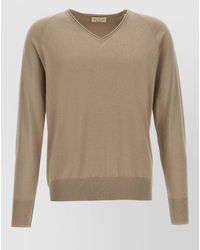 Ma'ry'ya - Fine Cotton Sweater V Neck Long Sleeves - Lyst