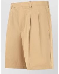 Jil Sander - Cotton Bermuda Shorts Pleats Belt Loops - Lyst