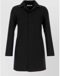 Jil Sander - Wool Blend Coat Long Sleeves Design - Lyst