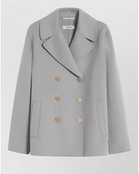 Max Mara - Margot Jacket Long Sleeves Notched Lapels Pockets - Lyst