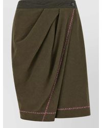 Kiko Kostadinov - Cotton Draped Asymmetric Culotte Bermuda Shorts - Lyst
