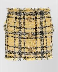 Balmain - Embroidered Tweed Mini Skirt - Lyst