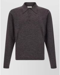 Lemaire - Wool Polo Knit Long Sleeve Shirt - Lyst