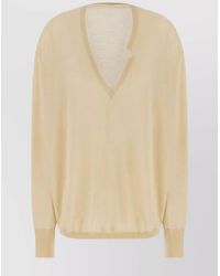 Quira - Virgin Wool Ribbed Oversized V-Neck Jumper - Lyst
