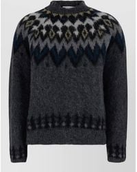 Jucca - Alpaca Wool Fair Isle Crew Neck Long-Sleeve Jumper - Lyst