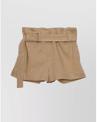 MSGM - Waist Belted Buckle Detail High Pleated Shorts - Lyst