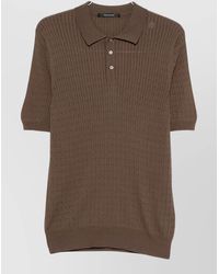 Tagliatore - Polo Shirt Cable Knit Short Sleeves - Lyst