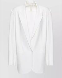 Norma Kamali - Longline Single Breasted Blazer Notch Lapel - Lyst