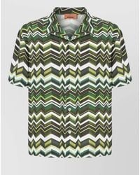 Missoni - Camp Collar Shirt Chevron Zigzag Pattern - Lyst