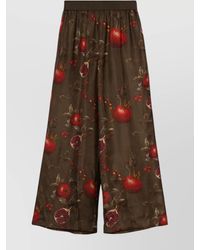 Uma Wang - High Waist Pomegranate Print Wide Leg Trousers - Lyst