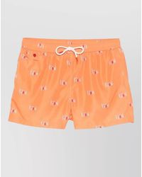 Kiton - Logo Print Swim Shorts - Lyst