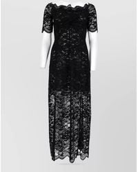 Rabanne - Off-The-Shoulder Floral-Lace Long-Sleeve Maxi Dress - Lyst