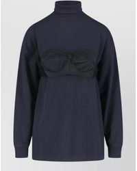 VAQUERA - Turtleneck Long Sleeve Top Contrast Bustier - Lyst