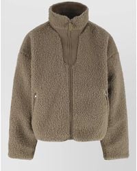 Entire studios - High Collar Coat Side Pockets Textured - Lyst