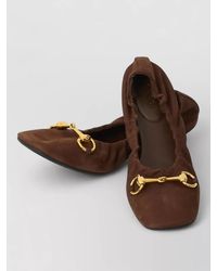 Gucci - Ballet Loafer Flat Suede Horsebit Detail - Lyst